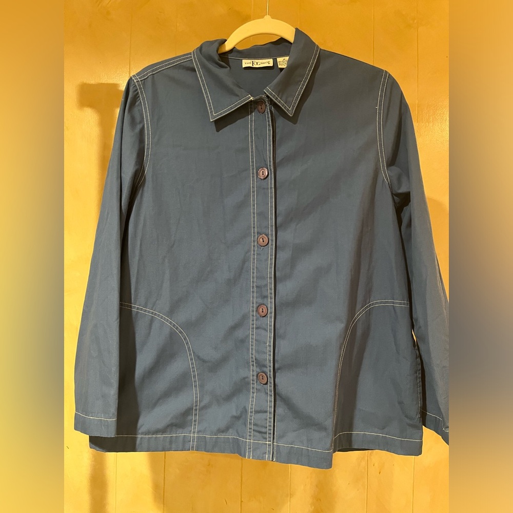Blue Smock Button-Up